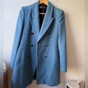 Blue Zara Winter Coat. Size Small. Great condition!